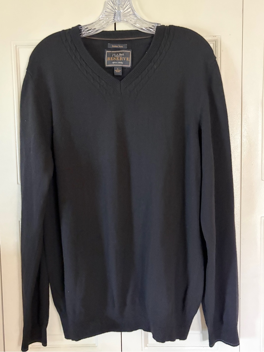 Jos A. Bank Mens Wool Cashmere Sweater Sz. L Preppy Old Money Italian Academia